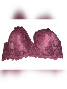 Adrienne Vittadini Lace Molded Push-Up Bra in Dusty Rose Size 40D